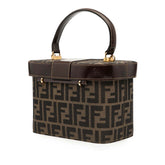 フェンディ ズッカ ショルダーバッグ バニティバッグ 2WAY ブラウン キャンバス レザー レディース FENDI 【中古】